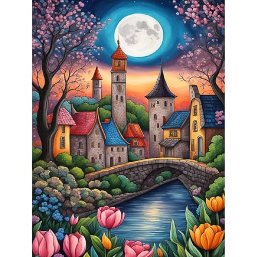 LWZAYS Diamond Painting Kit für Erwachsene Anfänger ohne Rahmen, 5D Easy to DIY Gem Art Kunst Set für Zuhause Dekoration, 30x40 cm von LWZAYS