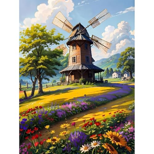 LWZAYS Diamond Painting Kit für Erwachsene Anfänger ohne Rahmen 30x40 cm, 5D Gem Art Round Diamond DIY Kunsthandwerk für Wohnkultur von LWZAYS