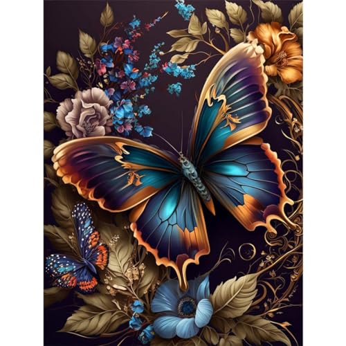 LWZAYS Schmetterling Diamond Painting Erwachsene (30x40cm), 5D Diamend Painting Erwachsene Bilder mit Diamond Painting Zubehör als für Zuhause Wanddekoration von LWZAYS