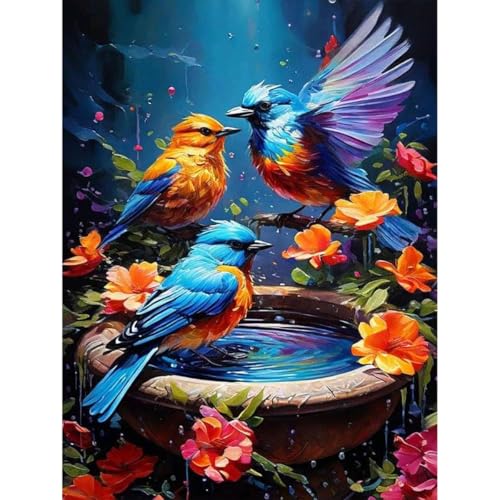 LWZAYS VogelDiamond Painting Kit for Adult Beginners ohne Rahmen, Tier Diamantmalerei für Erwachsene, 5D DIY Diamond Dots Art Craft Kit for Home Wall Decor 30x40 von LWZAYS