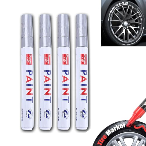 LXCJZY Car Tire Marker Pens,Anti-drying Letter Graffiti Ink Marker,Waterproof Car Tire Paint Pen,Tire Paint Marker Pens for Car Tire Lettering,Quick Drying Non-Fading Permanent Markers (Gray) von LXCJZY