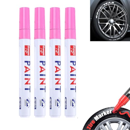 LXCJZY Car Tire Marker Pens,Anti-drying Letter Graffiti Ink Marker,Waterproof Car Tire Paint Pen,Tire Paint Marker Pens for Car Tire Lettering,Quick Drying Non-Fading Permanent Markers (Pink) von LXCJZY