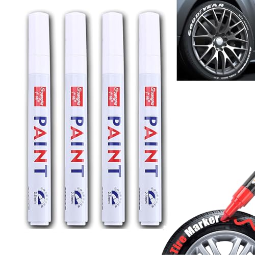 LXCJZY Car Tire Marker Pens,Anti-drying Letter Graffiti Ink Marker,Waterproof Car Tire Paint Pen,Tire Paint Marker Pens for Car Tire Lettering,Quick Drying Non-Fading Permanent Markers (White) von LXCJZY