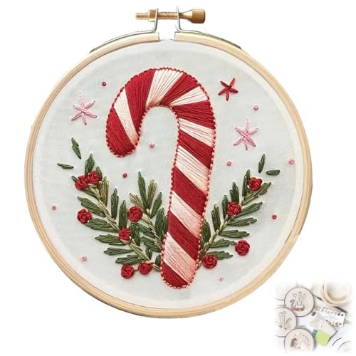 LXCJZY Christmas Embroidery Kit,Christmas Cross Stitch Kits,DIY Embroidery Kit,for Christmas Embroidery Kit for Adults Beginners Starter (A) von LXCJZY