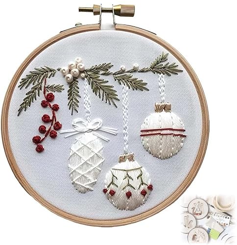 LXCJZY Christmas Embroidery Kit,Christmas Cross Stitch Kits,DIY Embroidery Kit,for Christmas Embroidery Kit for Adults Beginners Starter (E) von LXCJZY