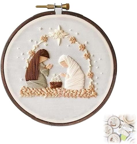 LXCJZY Christmas Embroidery Kit,Christmas Cross Stitch Kits,DIY Embroidery Kit,for Christmas Embroidery Kit for Adults Beginners Starter (F) von LXCJZY