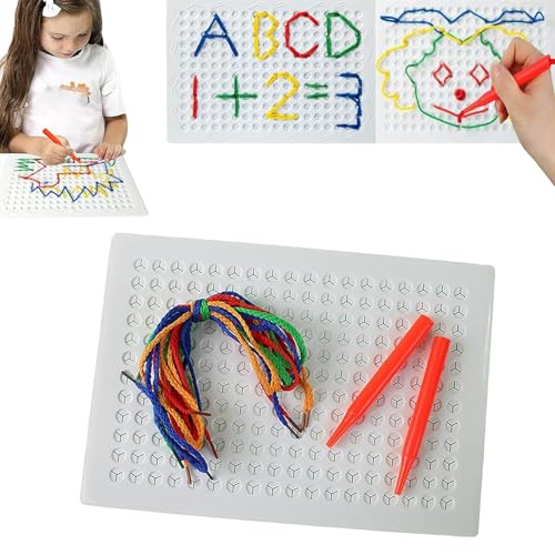 LXCJZY DIY Children's String Weaving Drawing Board, String Art Kit for Kids with Colored Ropes Thread Board, for Kids, Arts and Crafts for Kids Drawing Thread Board Kids Gifts (1pcs) von LXCJZY