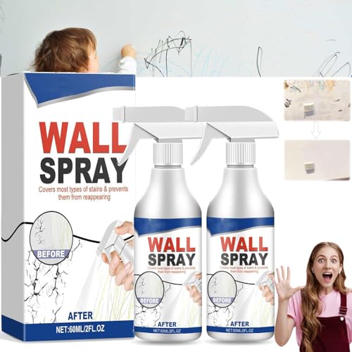 LXCJZY Magic Wall Repair Spray Set, Versatile Wall Repair Paint Wall Spray Paint, Wall Mending Kit for Seamless Repairs - Dust & Stain Resistant, Spray Paint for Wall White (2PCS) von LXCJZY