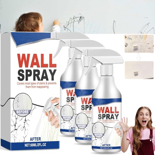 LXCJZY Magic Wall Repair Spray Set, Versatile Wall Repair Paint Wall Spray Paint, Wall Mending Kit for Seamless Repairs - Dust & Stain Resistant, Spray Paint for Wall White (3PCS) von LXCJZY