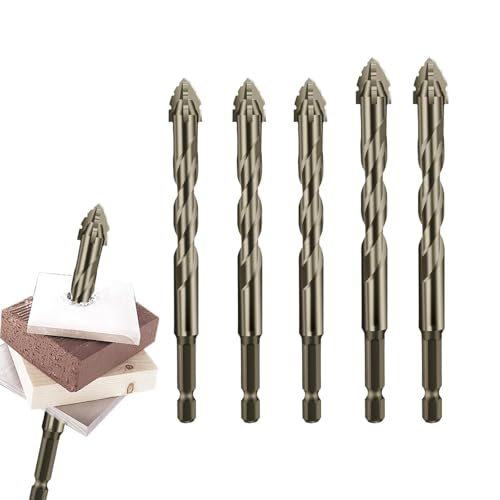 LXCJZY New Four-Flute Sawtooth Eccentric Drill Bit, Four-Edged Serrated Eccentric Drill, Multifunction Drill Bit Set High Hardness Skewed Head Eccentric Drill Bits (6+6+6+8+8 mm) von LXCJZY