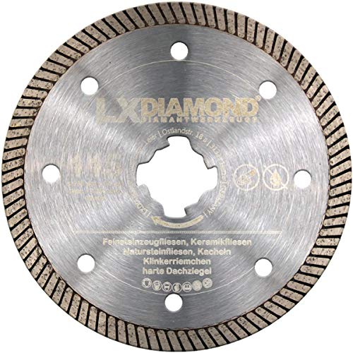 LXDIAMOND Diamant-Trennscheibe 115mm Premium Diamantscheibe für Feinsteinzeug Fliesen Natursteinfliesen passend für/kompatibel mit Bosch X-LOCK Winkelschleifer 115 mm von LXDIAMOND