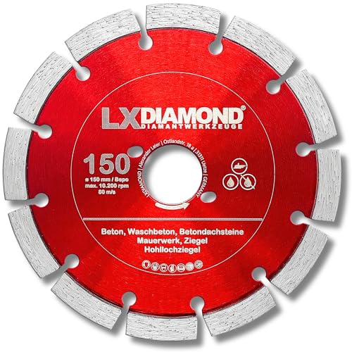 LXDIAMOND Diamant-Trennscheibe 150mm - Diamantscheibe passend für Bepo FFS 150 151 Montagefräse Fensterfugenschneider - 150 mm Trennscheibe für Beton Mauerwerk Ziegel - in Premium Qualität von LXDIAMOND