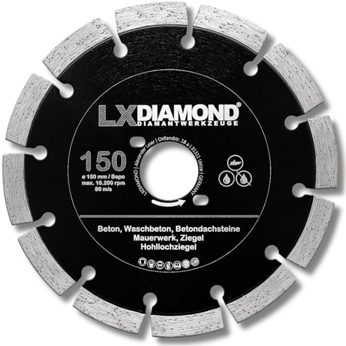 LXDIAMOND Diamant-Trennscheibe 150mm - Diamantscheibe für Beton Mauerwerk Universal - Trennscheibe passend für Bepo FFS 150 151 Montagefräse Fensterfugenschneider 150 mm - in Profi Qualität von LXDIAMOND