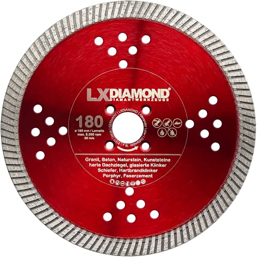 LXDIAMOND Diamant-Trennscheibe 180mm passend für Lamello Tanga Delta S2 / Fein MF14-180 Montagefräse Fensterfräse Trennfräsmaschine geeignet für Beton Granit Mauwerk ect. 180 mm von LXDIAMOND