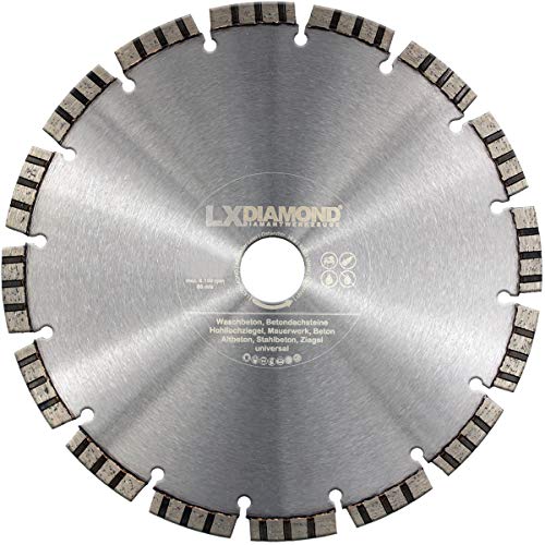 LXDIAMOND Diamant-Trennscheibe 180mm x 22,23mm Premium Laser Diamantscheibe Betonscheibe für Stein Beton Stahlbeton Universal passend für Steinsäge Trennschleifer Motorflex Fugenschneider 180 mm von LXDIAMOND