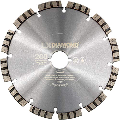 LXDIAMOND Diamant-Trennscheibe 200mm Premium Diamantscheibe Beton Mauerwerk Stein passend für Lamello Tanga DX200 Fensterfräse Montagefräse 200 mm von LXDIAMOND