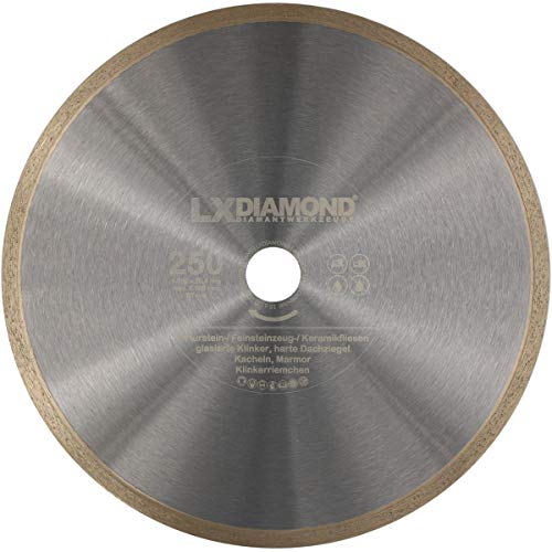 LXDIAMOND Diamant-Trennscheibe 250mm x 25,4mm für Fliesen Feinsteinzeugfliesen Natursteinfliesen Marmor Diamantscheibe 250 mm von LXDIAMOND