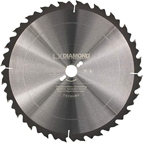 LXDIAMOND HM Hartmetall Kreissägeblatt 315mm x 30,0mm Z24 Premium Sägeblatt Trapezzahn für Bauholz zum Sägen mit Wippsäge Tischkreissäge Kreissäge Kappsäge Brennholzsäge Tischsäge 315 mm von LXDIAMOND