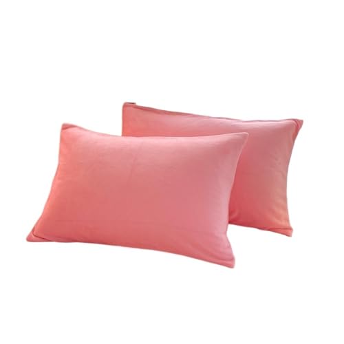 LXFIUO Plüsch Kissenbezug Kissenbezug aus Samtstoff, Bequeme Bettwäsche, Schlafkissenbezug, einfarbig, warmes Flanell, Winter Für Schlafzimmer(Dark pink,48x74cm-2pc) von LXFIUO