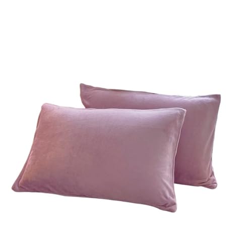 LXFIUO Plüsch Kissenbezug Kissenbezug aus Samtstoff, Bequeme Bettwäsche, Schlafkissenbezug, einfarbig, warmes Flanell, Winter Für Schlafzimmer(Purple,48x74cm-2pc) von LXFIUO