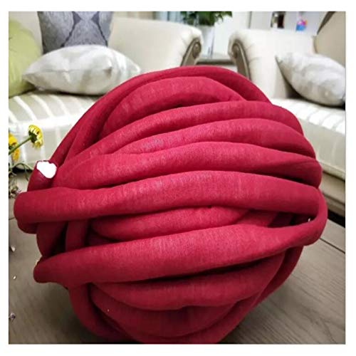 1000 g super dickes grobes Garn, DIY, sperrige Arme, Roving-Strickdecke, Handstrickgarn, Spinngarn, DIY-Decke, 60 m, grobes Garn 47 (Farbe: Rot) von LXHZSY