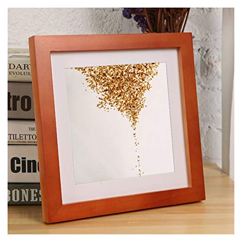 LXHZSY Bilderrahmen Holz Foto-Rahmen for Wand-Kunst-Bild Massiv einfachen Holzbilderrahmen Quadratisch Poster Frame Wohnzimmer Wohnkultur Foto Wall(Orange red,15x15cm Stand) von LXHZSY