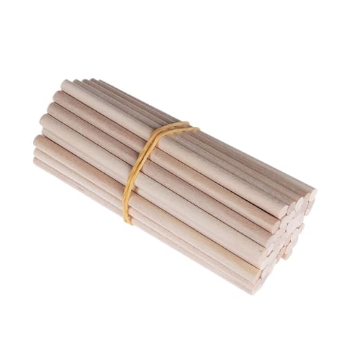 LXHZSY Holzstäbchen Zum Basteln 100 Pcs 200mm/300mm Kiefer Runde Holz Stangen Sticks Holz Dübel for DIY Handwerk Gebäude Modell Holzbearbeitung(8x300mm) von LXHZSY