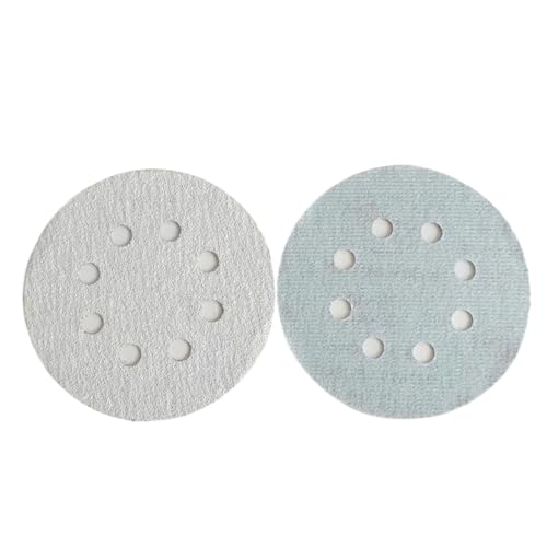 LXHZSY Schleifscheiben Klett 5 "8 Loch Beflockung Schleifpapier Stück Pneumatische Schleifmaschine Scheibe Schleifpapier 125 MM Zeichenstück Selbstklebende Sandscheibe(20PcsP180) von LXHZSY