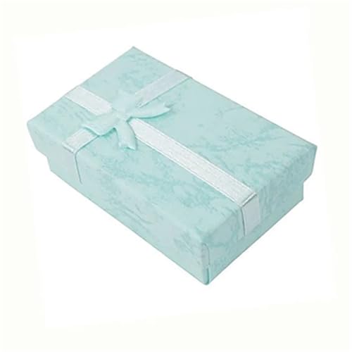 LXHZSY Schmuck Geschenkbox 32 Stück Papier-Geschenkboxen for Schmuckverpackungen, 5 x 8 x 2,5 cm, Ring, Ohrringe, Halskette, Halter, Display, Neujahr(Light Blue) von LXHZSY