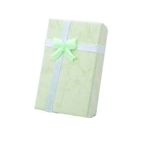 LXHZSY Schmuck Geschenkbox 32 Stück Papier-Geschenkboxen for Schmuckverpackungen, 5 x 8 x 2,5 cm, Ring, Ohrringe, Halskette, Halter, Display, Neujahr(Light Green) von LXHZSY