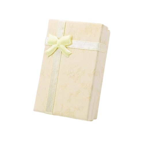 LXHZSY Schmuck Geschenkbox 32 Stück Papier-Geschenkboxen for Schmuckverpackungen, 5 x 8 x 2,5 cm, Ring, Ohrringe, Halskette, Halter, Display, Neujahr(Light Yellow) von LXHZSY