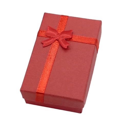 LXHZSY Schmuck Geschenkbox 32 Stück Papier-Geschenkboxen for Schmuckverpackungen, 5 x 8 x 2,5 cm, Ring, Ohrringe, Halskette, Halter, Display, Neujahr(Red) von LXHZSY