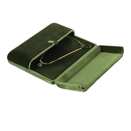 LXHZSY Schmuck Geschenkbox Samt-Perlen-Halsketten-Display-Box, Anhänger, Geschenk, Aufbewahrungsbox, Halsketten-Organizer(Green) von LXHZSY