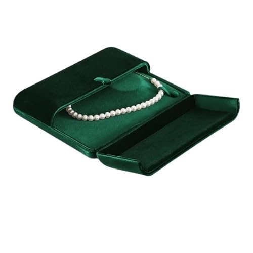 LXHZSY Schmuck Geschenkbox Samt-Perlen-Halsketten-Display-Box, Anhänger, Geschenk, Aufbewahrungsbox, Halsketten-Organizer(Green-B) von LXHZSY