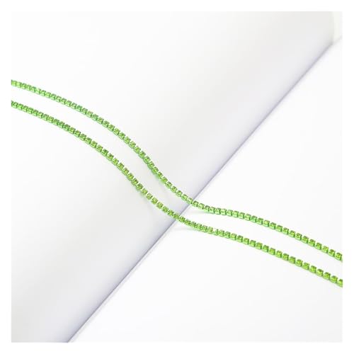 LXHZSY Strassband 1 Yard/Beutel 2/2,4/2,8 mm for Aufnähen, Bunte Kette, Kristall-Strasskette, Glas-Strassbesatz, DIY-Kleidungszubehör(Green,2.4mm) von LXHZSY