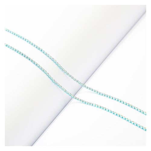 LXHZSY Strassband 1 Yard/Beutel 2/2,4/2,8 mm for Aufnähen, Bunte Kette, Kristall-Strasskette, Glas-Strassbesatz, DIY-Kleidungszubehör(Light Blue,2.8mm) von LXHZSY