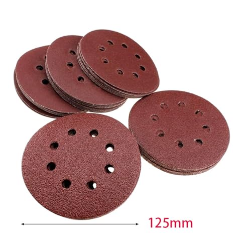 Schleifscheiben Klett 10 Teile/Satz 125mm 5 "/5 Zoll Schleifscheiben 8 Löcher Schleifpapier Pads Set Klett-schleifpapier for polierwerkzeuge(Grit 1000) von LXHZSY