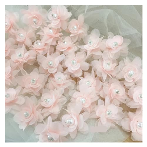 Spitzenapplikation 5 Stücke Blume Spitze Patch Applique for Hochzeit Kleid Haarnadel Brosche Zubehör Dentelle Parches(Style7 Pink) von LXHZSY