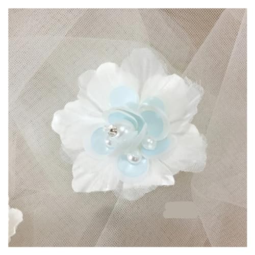 Spitzenapplikation 5 Stücke Blume Spitze Patch Applique for Hochzeit Kleid Haarnadel Brosche Zubehör Dentelle Parches(Style9 Blue) von LXHZSY