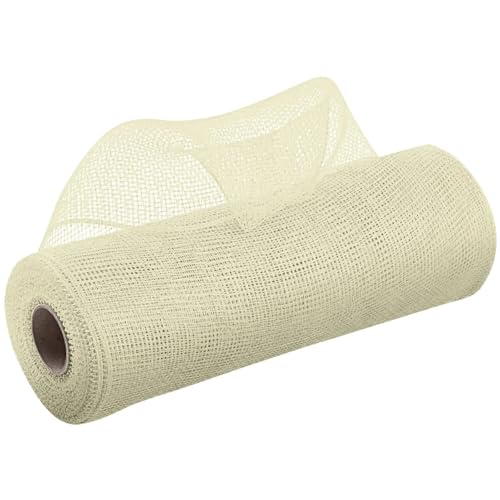 Tüllband, 9,1 m, Poly-Mesh-Band, DIY-Dekorationsrollen für Party-Dekoration, Hochzeit, Blumengirlande, DIY-Geschenkbänder (Beige) von LXHZSY