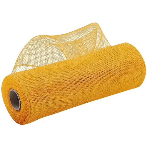 Tüllband, 9,1 m, Poly-Mesh-Band, DIY-Dekorationsrollen für Party-Dekoration, Hochzeit, Blumengirlande, DIY-Geschenkbänder (Gelb 1) von LXHZSY