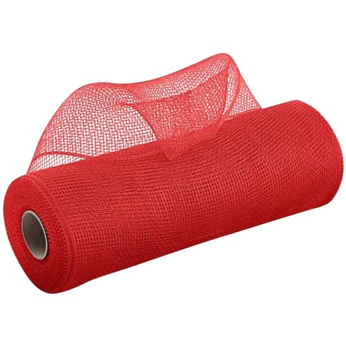 Tüllband, 9,1 m, Poly-Mesh-Band, DIY-Dekorierrollen für Party-Dekoration, Hochzeit, Blumengirlande, DIY-Geschenkbänder (rot) von LXHZSY