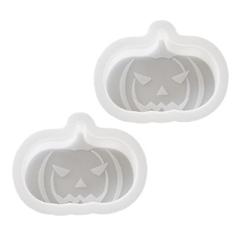 LXJLXD Silikonform für Halloween-Kürbisse, Totenkopf, Fledermaus, Silikonform, Beton, Zement, Form für Epoxidharz, Halloween-Geschenk (Kürbis), 2 Stück von LXJLXD