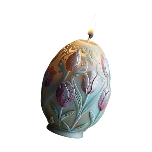 LXJLXD Silikonform für Rosenblüten, Kerzen, Ostern, Reliefeier, Ornament-Formen, handgefertigte Gießformen, Bastelbedarf (C) von LXJLXD