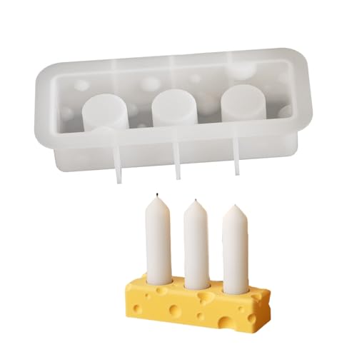 LXJLXD Silikonformen, Mehrzweck-Silikon-Käse-Kerzenhalter-Form-Set, tragbar, für Harz, Gips, Bastelbedarf, verschiedene Größen (drei Löcher) von LXJLXD