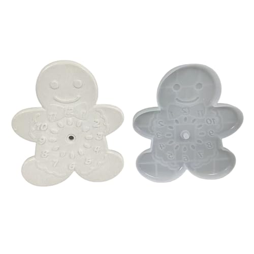 LXJLXD Weihnachten Gngerman Uhr Silikonform für Epoxidharz Gips Ornament Schokolade Fondant Silikonform zum Backen (Man 1) von LXJLXD