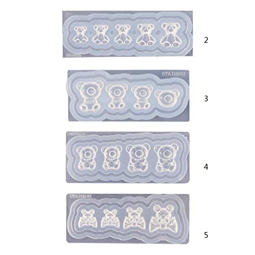 Nagel-Schablonen, Kristall-Epoxidharz-Form, 3D-Bär, Kunst, Dekoration, Skulptur, Stempelplatte, Silikon-Schnitzform von LXJLXD