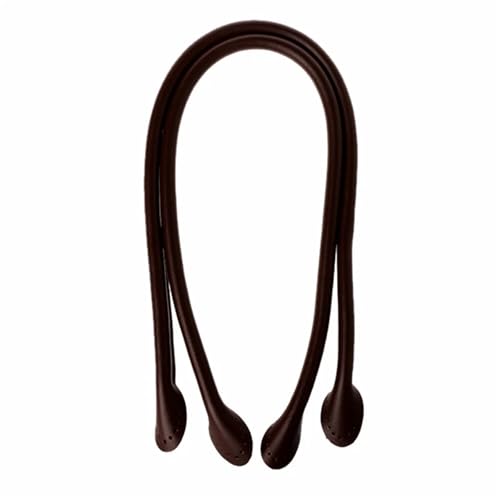 LXLAEOANG 2 Stück Taschenriemen aus Spaltleder, Handtaschengriff, Seil, Taschen, Ersatz for DIY-Handzubehör, rund, 60 cm für Gewebesäcke Zubehör(60cm Dark Brown) von LXLAEOANG