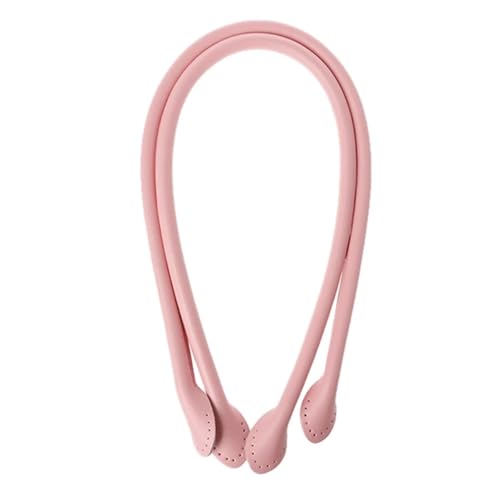 LXLAEOANG 2 Stück Taschenriemen aus Spaltleder, Handtaschengriff, Seil, Taschen, Ersatz for DIY-Handzubehör, rund, 60 cm für Gewebesäcke Zubehör(60cm Light Pink) von LXLAEOANG