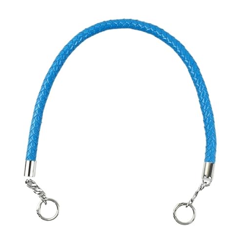 LXLAEOANG 2 Stücke Damen Taschen Gurt Weben Leder Seil Griffe Handtasche Schultergurte DIY Handarbeit Ersetzen Kette Tasche Zubehör 30-60 cm für Gewebesäcke Zubehör(Blue,50cm) von LXLAEOANG